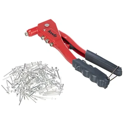 Image of KWB Blind Rivet Tool Set, Pliers Including 100 Aluminum Rivets, Heavy Duty with Handle Guard