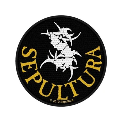 Image of Sepultura Patch Circular Band Logo Official Black Woven Sew on One Size