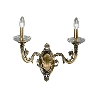 Image of Contarini Candle Wall Lamp 2 Light Antique Brass