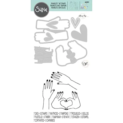Image of Sizzix Framelits Die Set 7PK w/Stamps Big Hugs by Olivia Rose, 665831