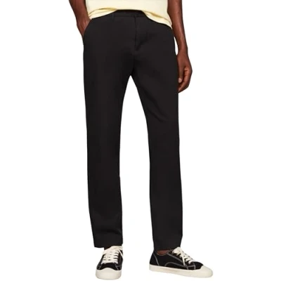Image of Tommy Jeans Men Trousers Austin Slim Fit Chino, Black (Black), 28W/34L
