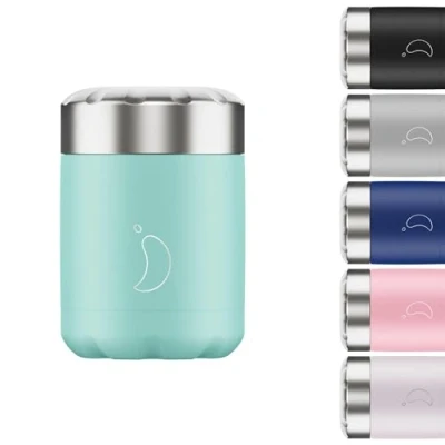 Image of Chilly&#039;s Food Pot Leak Proof, Premium Stainless Steel Reusable Container Double Walled Insulated for Hot or Cold Lunch Storage Pastel Green 300ml