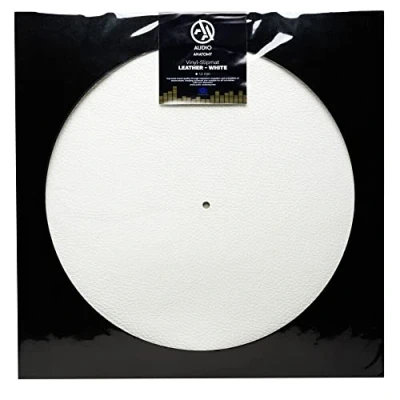 Image of SLIPMATS: SLIPMAT Leather White Diameter: 295 mm Thickness: 1.5 Audio Anatomy Made in EU