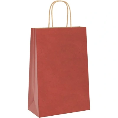 Image of vidaXL Paper Bags 250 pcs with Handles Red 21x11x31 cm