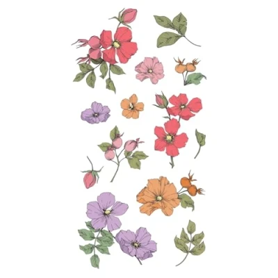 Image of Sizzix Clear Rubber Stamp Set 13PK Wildflower Botanicals