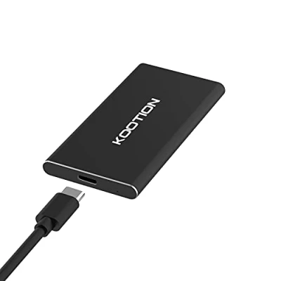 Image of 500 GB Portable External SSD, KOOTION Hard Drive Solid State Fast Speed Flash SSD up to MB/s Read Type C USB 3.1 for Gaming Windows Mac OS PC Mackbook PS4 Xbox one (Black)