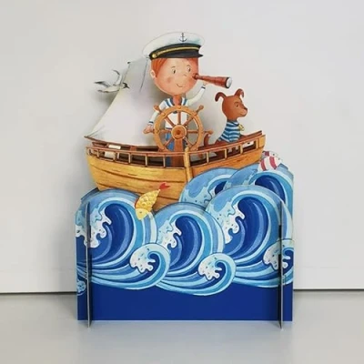 Image of Sea Adventure Birthday Celebration 3D Pop Up Card For Kids By Alljoy Cards