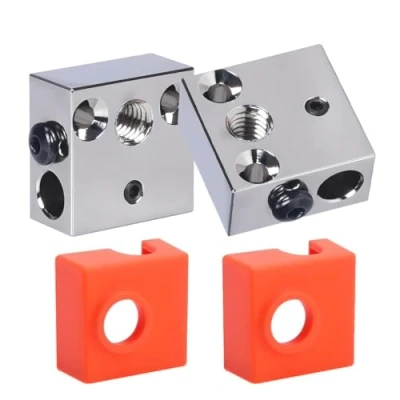 Image of Super Print Ender 3 Heater Block with Silicone Sock,for CR 10 3/Ender V2 /Ender Pro/Ender 5/Pro /CR 10S/CR S4, S5,MK8, MK9 Hotend.(2PCS)