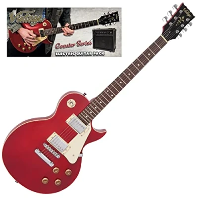Image of VINTAGE V10 COASTER ELECTRIC GUITAR PACK WINE RED