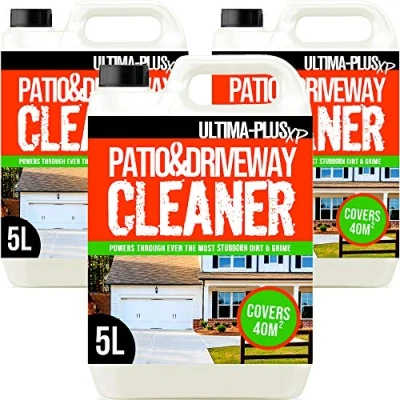 Image of Ultima Plus XP Patio &amp; Driveway Cleaner Deeply Cleans to Remove Stains, Grime and Dirt for Patios, Driveways, Block Paving, Concrete Flags, Steps, Paths more (15 Litres)