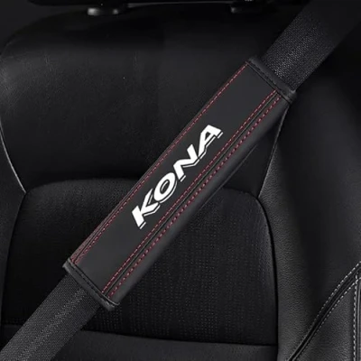 Image of YYYQP 2Pcs Car Seat Belt Cover Pads, for Hyundai Kona Soft Comfort Auto Interior Styling Accessories