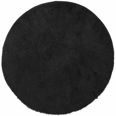 Image of vidaXL Shaggy Rug High Pile NAVARRA Black 100x100 cm Polyester