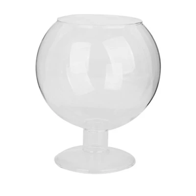 Image of Générique Glass Wine Shaped Vase, Clear, 15 x 12 cm/6 4.7 inches