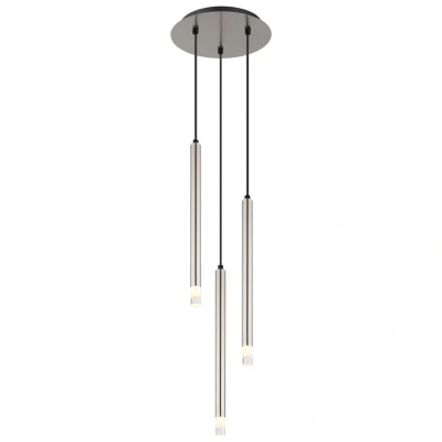Image of Ryan Cluster Pendant Ceiling Light Nickel Matt 3x G9
