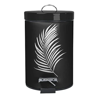 Image of Douceur d&#039;Intérieur, Pedal Bin (3 L) Orbella Black/Silver, Metal