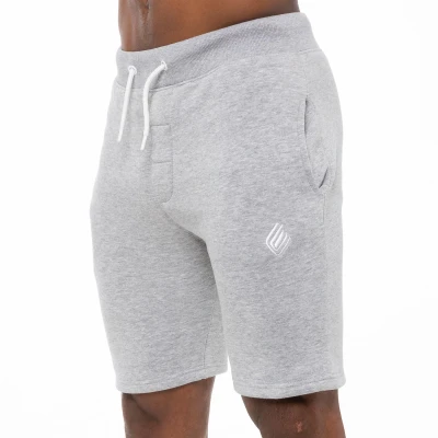 Image of EZS412 Enzo Mens Fleece Shorts Running Jogging Bottoms Gym Activewear Elasticated Waist Logo Sweat Half Pants Size S XXL (Grey, XXL, xx_l)