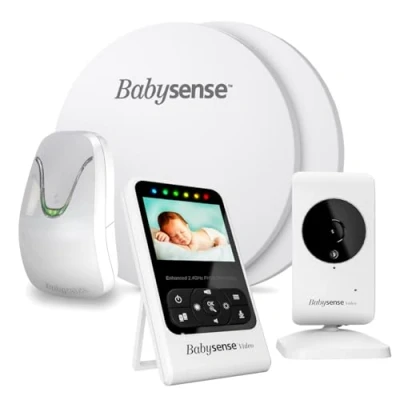 Image of Babysense Video Baby Monitor with 2.4&quot; Screen &amp; Medically Certified Movement Real Time No Breathing Motion Alerts, Tracks Irregularity, Non Contact, 2 in 1