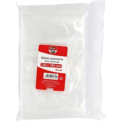 Image of Fixo 50063300 Pack of 100 Cellophane Display Bags Self Seal Bags, 80 x 120