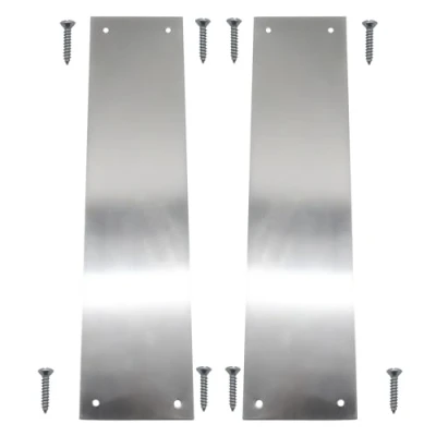 Image of EAI Door Finger Plate Satin Anodised Aluminium 305 x 76mm Pack of 2 Rust Resistant