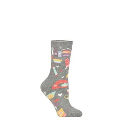 Image of Women&#039;s 1 Pair SOCKSHOP Heat Holders 1.6 TOG Lite Hobby Socks Love to Bake Mid Grey 4 8