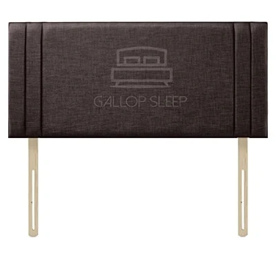 Image of Gallop Sleep RIO 2 Linen Headboard for Divan Bed Bedroom furniture (Brown, Small FEET 6 INCHES, Height 20 INCHES)