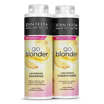 Image of John Frieda Go Blonder Lightening Shampoo And Conditioner Duo Value Bundle Blonde Hair 2 X 500 Ml (Packaging May Vary)