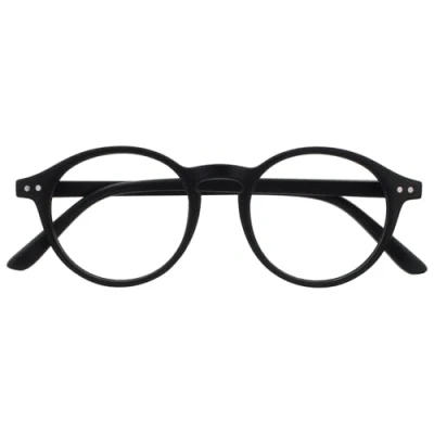 Image of OPULIZE REY Reading Glasses Retro Round Frame Matt Black Mens Womens Spring Hinges R56 1 +1.50