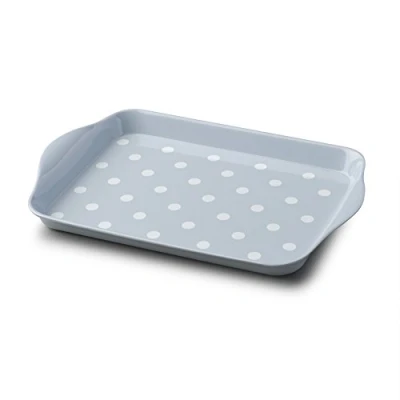 Image of Zeal Mini Serving Tray, Dotty Design 18cm x 14cm Duck Egg Blue