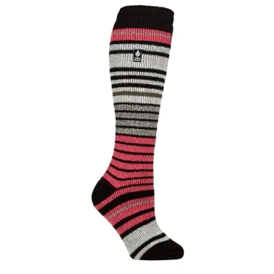 Image of Women&#039;s 1 Pair SOCKSHOP Heat Holders 2.3 TOG Thermal Ski Socks Black / Coral Pink 4 8