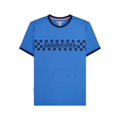 Image of Lambretta Mens Two Tone Ringer Crew Neck Retro T Shirt Dark Blue/Navy L