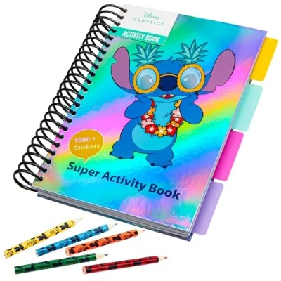 Image of Disney Stitch Sticker Book for Kids Over 1000 Stickers Scrapbooking Colouring Pencils Activity Gifts