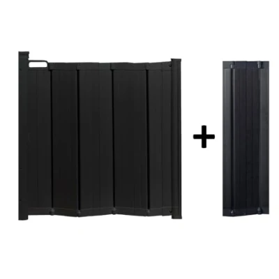 Image of Safetots Automatic Folding Retractable Baby Gate, 55cm 113.5cm, Black, Stair Gate for Babies, Safety