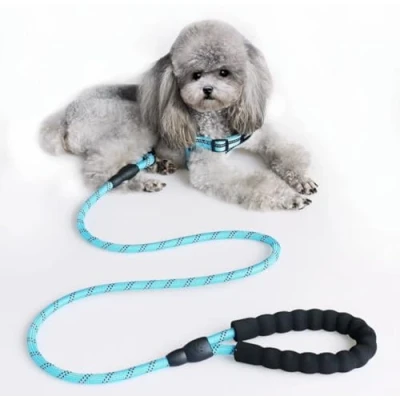 Image of Kbeltah Dog Lead with Soft Padded and Anti Slip Comfortable Rope Handle, 1.5M Strong Leads, Highly Reflective Leash for Puppy, Medium Large Dogs Blue