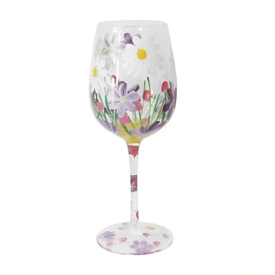 Image of Lesser &amp; Pavey Daisies Wine Glass Lovely Gift for Women Men Designed by Lynsey Johnstone Luxury Every Occasions