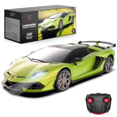 Image of AEROQUEST Lamborghini Remote Control Car, 1:24 Scale Electric Sport Racing Hobby Toy Car Model Vehicle for Boys Girls Birthday Gifts