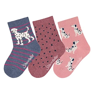 Image of Sterntaler Baby_Girl&#039;s Söckchen 3er Pack Dalmatiner Hosiery, Light red, 2