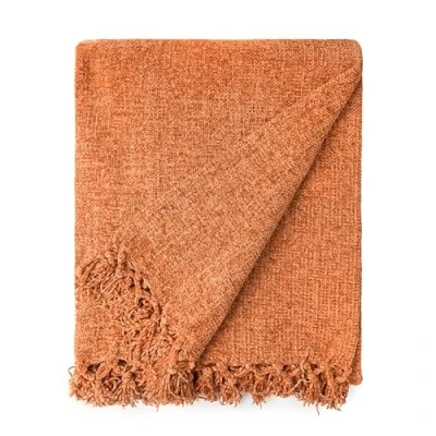 Image of Emma Barclay Throw Blanket For Sofas Bed Extra Large Soft Chenille Throws Settees In Burnt Orange Fleece Blankets Darcy Collection 50&quot; x 60&quot; (127cm 152cm)