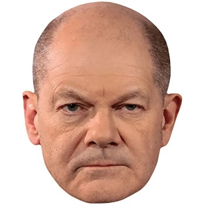 Image of Olaf Scholz (Stoic) Celebrity Mask, Flat Card Face, Fancy Dress Mask