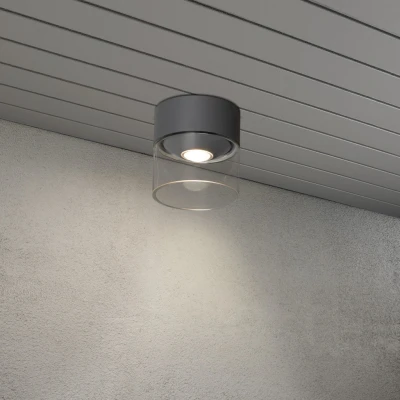 Image of Varese Outdoor Modern Surface Mounted Ceiling Light Dark Grey LED 6W, IP54