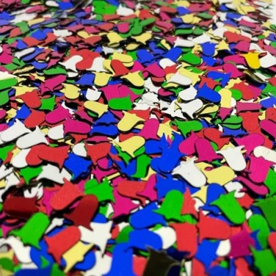 Image of Multi Coloured Bell Shaped Christmas Confetti 200g Jar Festive Table Party Decorations Supplies for Birthday, Anniversary, Christmas, Xmas