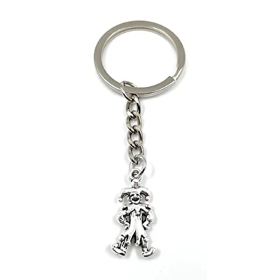 Image of Onlineworld2013 Keychain Jester Clown Funny Bird Silver Metal Pendant Charm