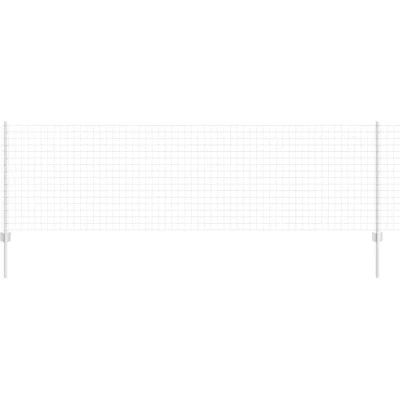 Image of vidaXL Euro Fence with 5 U Posts Silver 0,8x10 m Steel