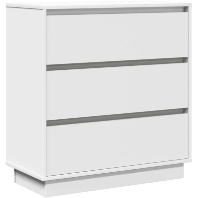 Image of vidaXL Bedside Cabinet with LED White 71x34,5x75 cm Engineered Wood