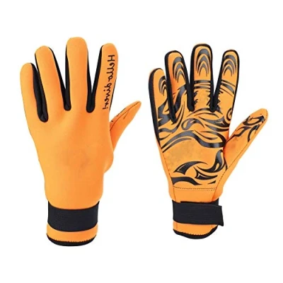Image of VGEBY1 2MM Neoprene Diving Gloves 5 Finger for High Performance Water Sports Equipment Adult (M Orange)