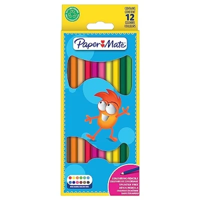 Image of Paper Mate Coloured Pencils for Kids, Pre sharpened Pencils, Assorted Colours, 12