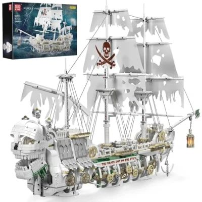 Image of Mould King 13193 Pirate Ship Model, 3769 Pieces Large MOC Styx Interlocking Building Blocks, DIY Model Kit for Puzzle Blocks