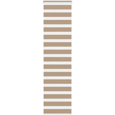 Image of vidaXL Zebra Blind Sand Brown 60x230 cm Fabric Width 55.9 Polyester