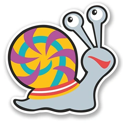Image of 2 x 30cm/300mm Happy Snail Window Cling Sticker Car Van Campervan Glass #4590
