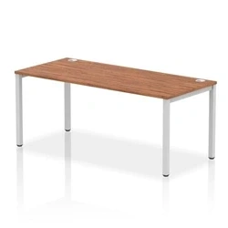 Image of Impulse Bench Single Row 1800 Silver Frame Office Desk Walnut