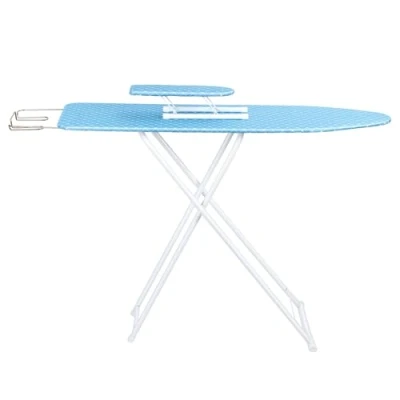 Image of mufsceku Ironing Board Foldable 42 Inch,Extended Clothes Board,Extra Large with Big Steam Iron Rest,Space Savier Table,Heat Resistant Cover,Adjustable Height,Sturdy Legs Dark Blue